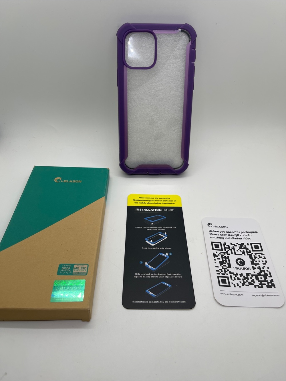iPhone 12 Purple Clear Bumper Phone Case | i-Blason